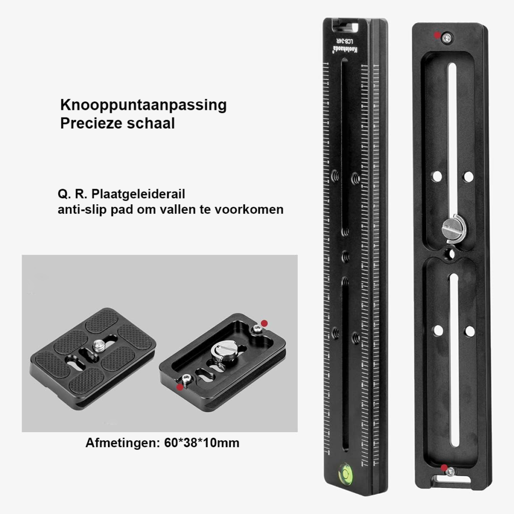 240mm nodal slide rail camera beugel met quick release klem en Arca-Swiss compatibiliteit