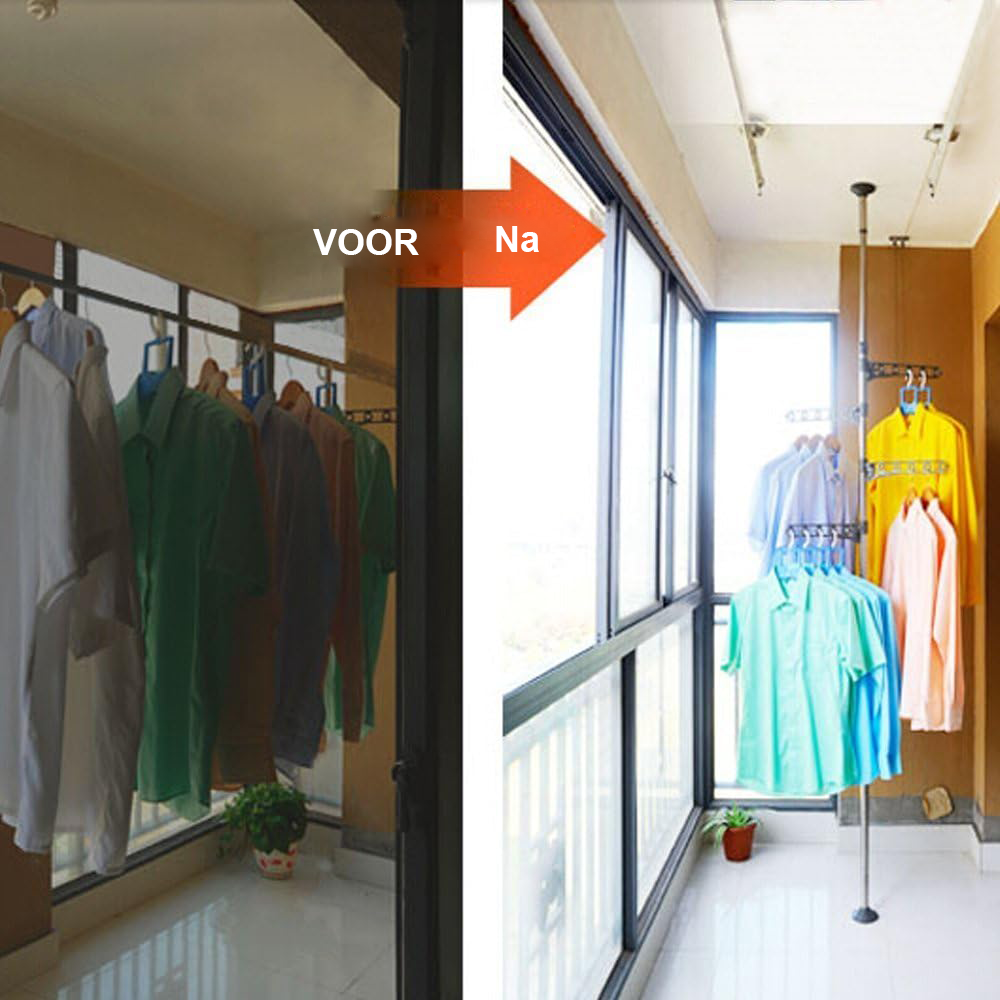 Staand Droogrek 4 Niveaus - Kledinghanger Organizer voor Binnen en Buiten - Hoogte Verstelbaar met Metalen Constructie - Draagkracht tot 20 kg