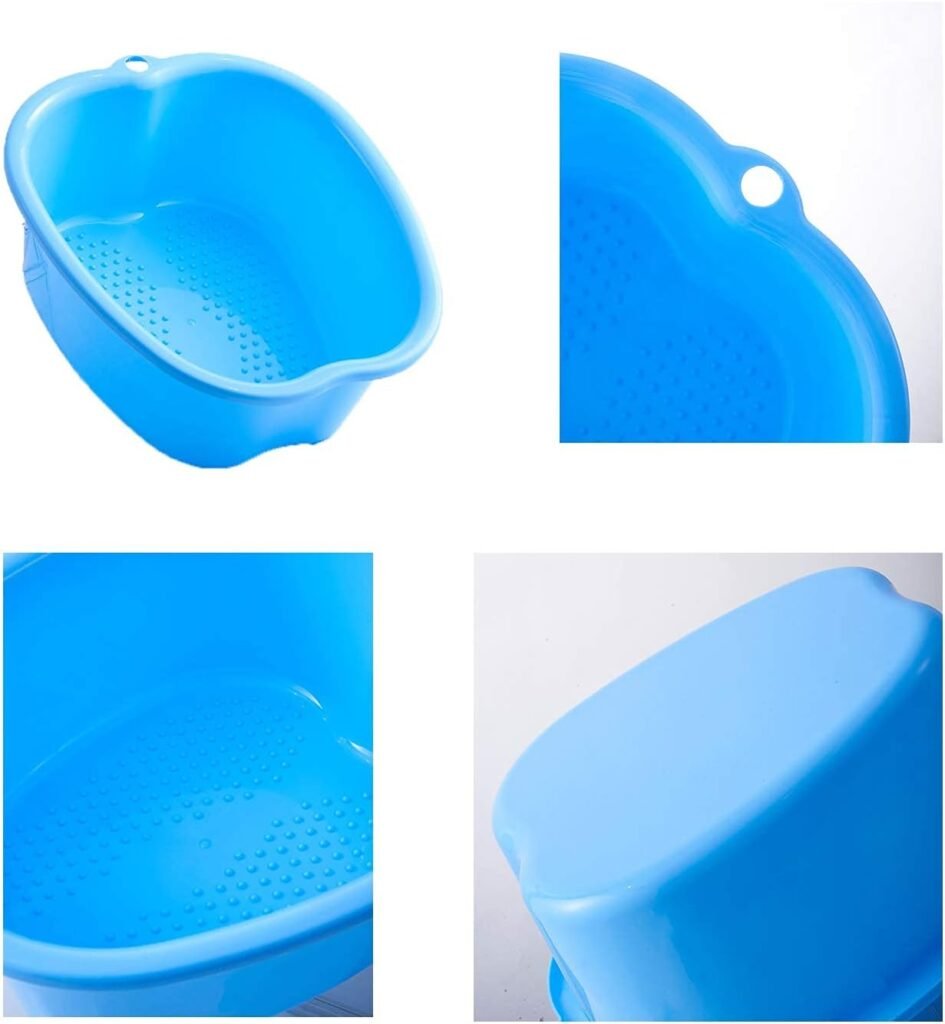 Blauw voetenbad van dik plastic voor spa, voetmassage, pedicure, detox en verzorging van voeten en enkels