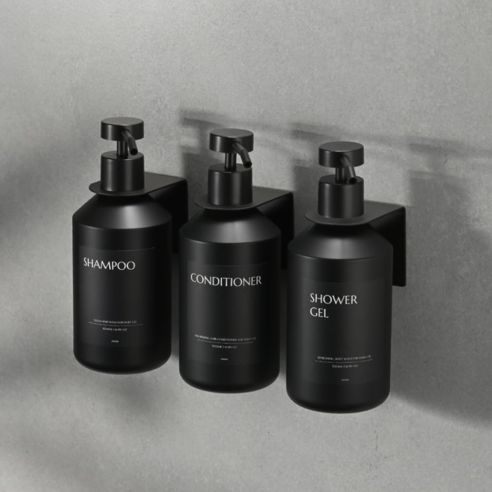 Set van 3 wand zeepdispensers 500 ml zonder boren voor keuken en badkamer zwart wit