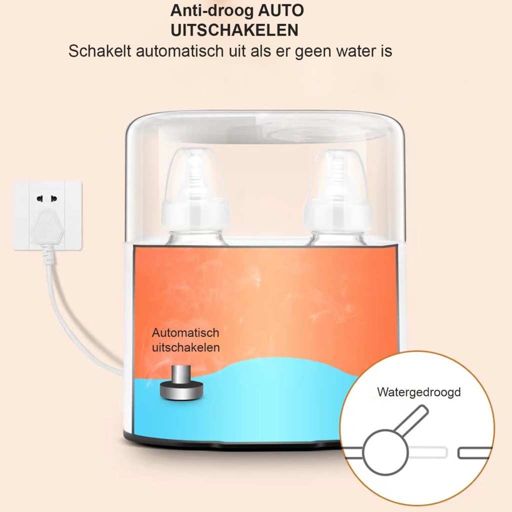 4-in-1 babyfleswarmer met sterilisator en LCD display voor babyflessen en babyvoeding wit