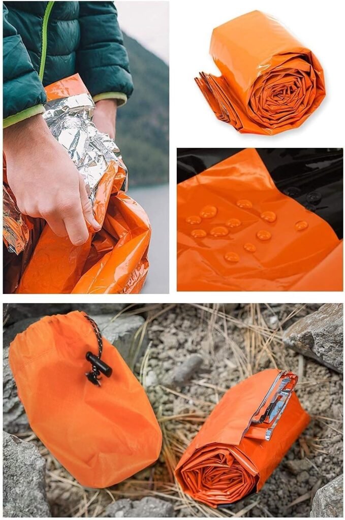 Survival slaapzak set van 2 herbruikbare bivakzakken, thermische nooddekens voor camping en hiken