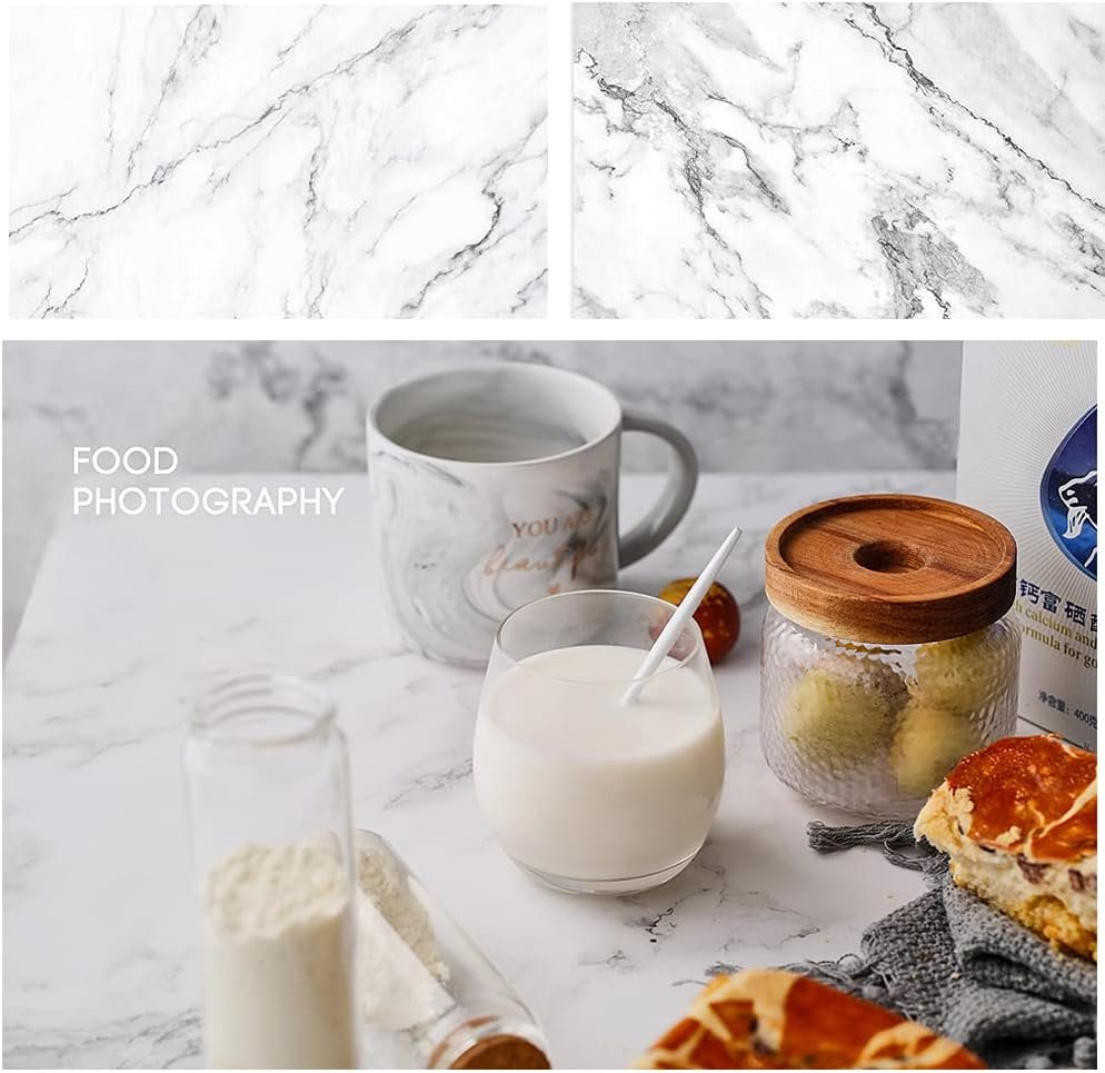 Marmer fotografie achtergrond set 3 stuks 56x86 cm voor productfotografie en food styling