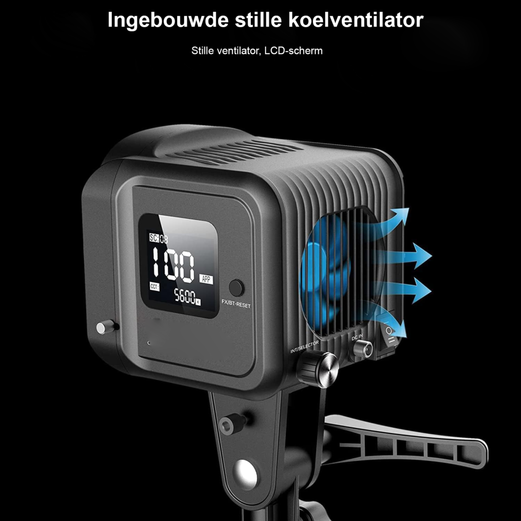 80W LED videolamp met softbox, dimbare studioverlichting 2700K-7500K met app-bediening en 8 lichteffecten