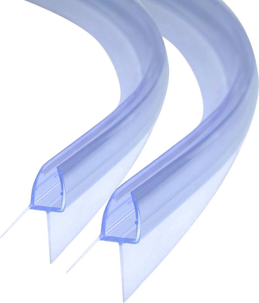 Douchedeur rubberstrip set 2 x 40 cm voor gebogen douchewand, geschikt voor 6, 7 en 8 mm glas