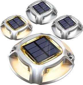 Zonne-vloerverlichting – Vloerspotlights met Warm Wit Licht – Waterbestendig met Automatische Sensor – Energiezuinig