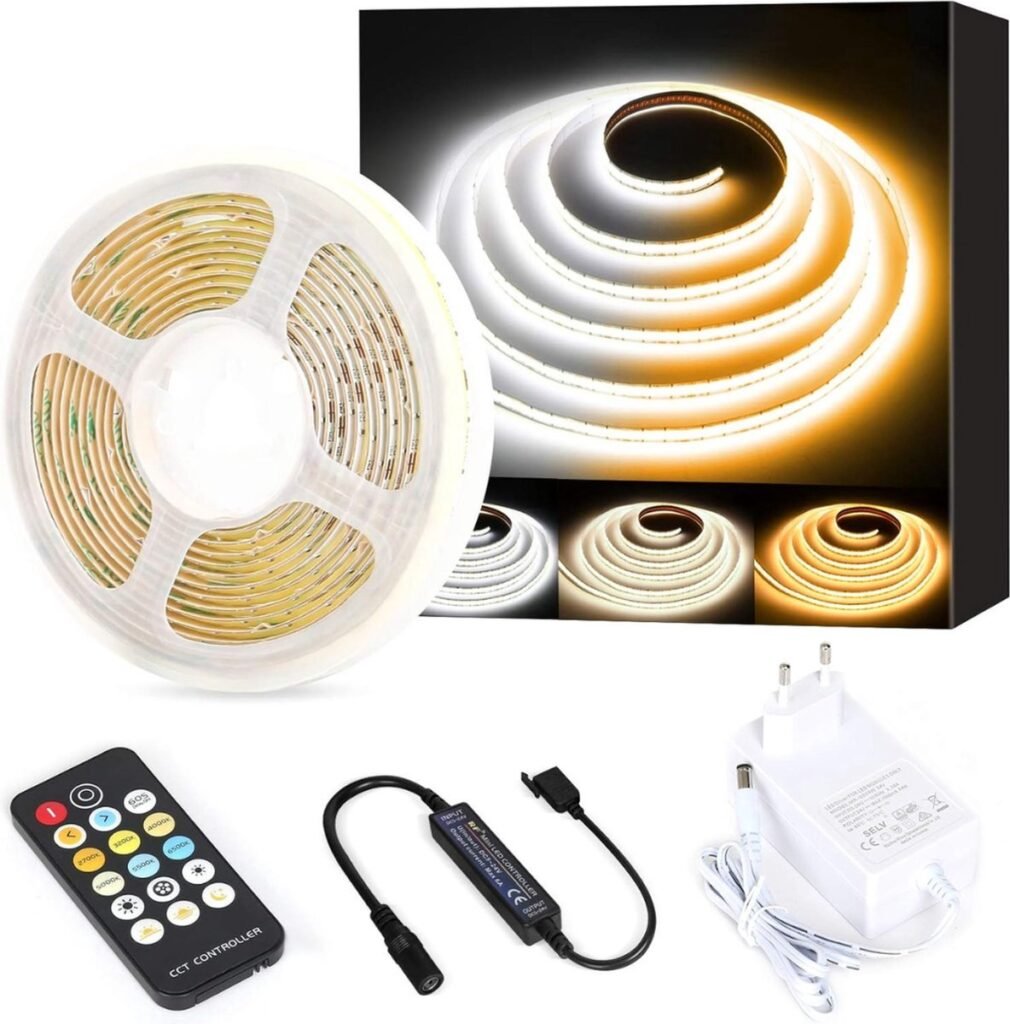 LED-stripverlichting 12V met afstandsbediening en verstelbare kleurtemperatuur 2700K-6500K