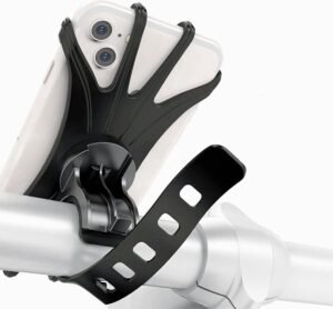Telefoonhouder motorfiets stuurhouder, universele fietshouder voor smartphone, 360° draaibaar en verstelbare stuurklem