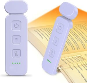Oplaadbare boeklamp met clip, mini leeslampje voor boeken met 3 lichtkleuren en 5 helderheidsniveaus
