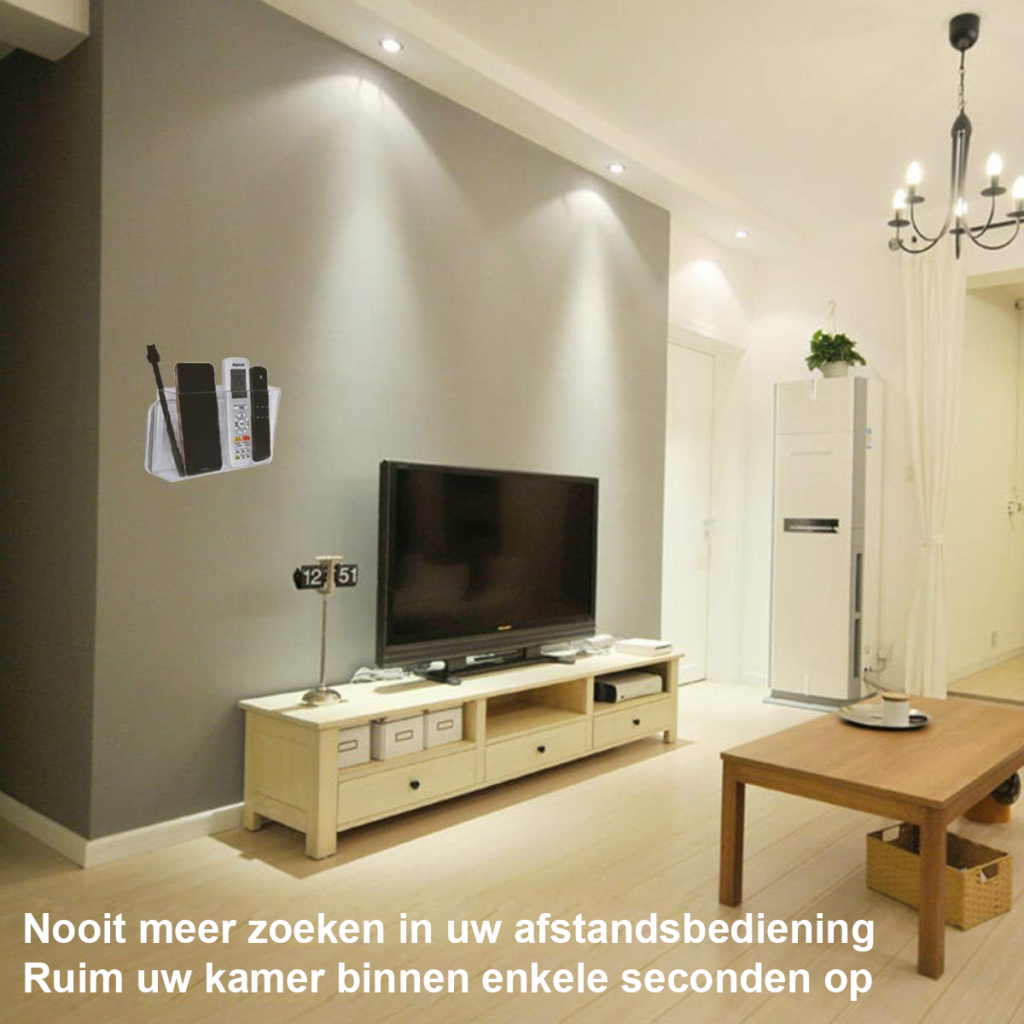 Verstelbare afstandsbedieninghouder voor airconditioning, wit