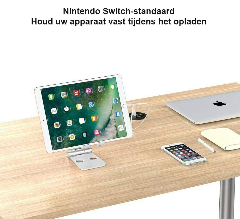 Opvouwbare verstelbare telefoonhouder voor bureau en handsfree gebruik