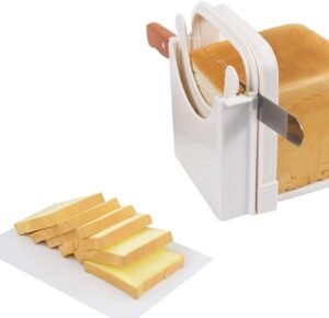 Verstelbare Broodsnijder – Opvouwbaar Snijapparaat voor Brood en Sandwiches – Aanpasbare Snijdikte – Ruimtebesparend Design