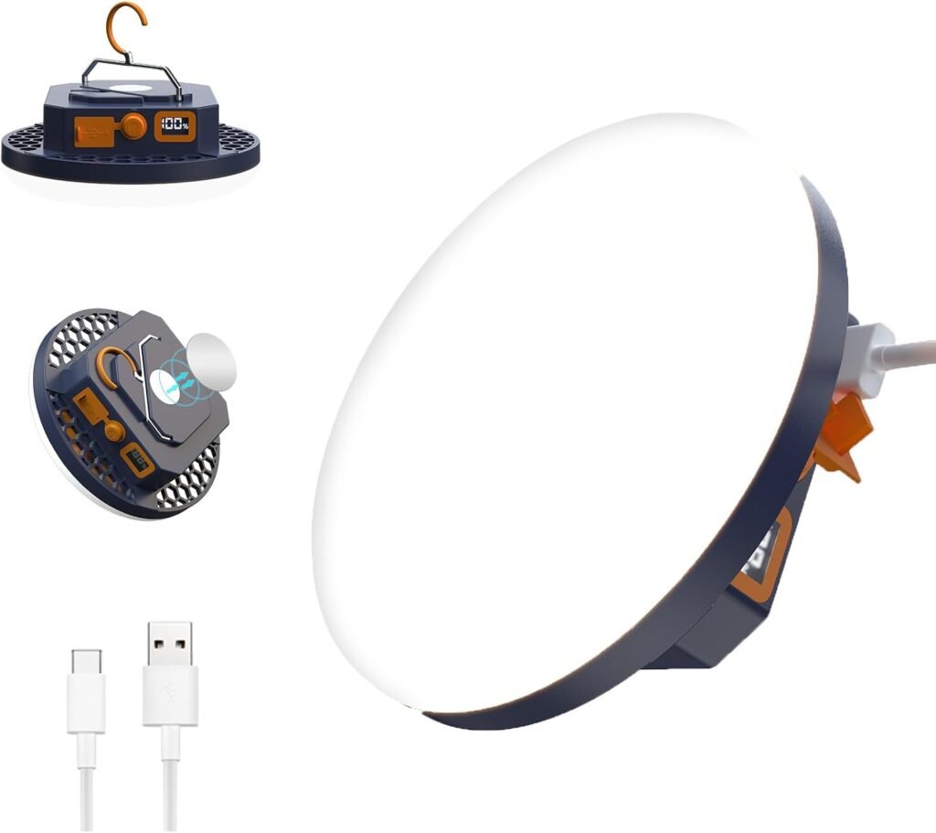 Oplaadbare LED campinglamp met powerbank, 5600 mAh, 1500 lm, waterdicht en draagbaar