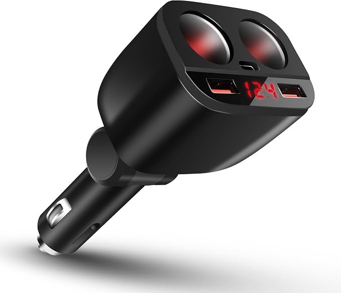 Sigarettenaansteker splitter 3-weg 12V/24V met USB snellaadpoort voor auto, vrachtwagen, SUV en camper