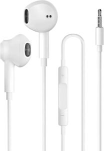 Stereo In-Ear Oordopjes met 3,5 mm Jack – Bedrade Oortjes voor Muziek en Gesprekken – Compatibel met iPhone, iPad, iPod, Huawei en Samsung – Wit