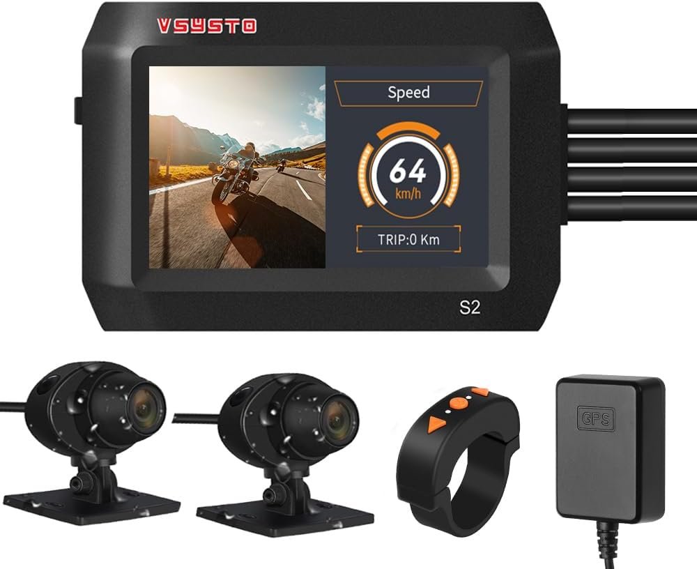 Motorfiets dashcam met nachtzicht en G-sensor, waterdichte motorcamera voor veiligheid op de weg