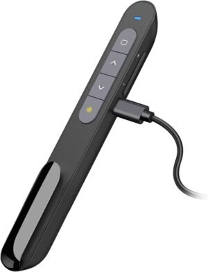 Draadloze presenter met laserpointer en PowerPoint clicker, oplaadbaar en ergonomisch ontwerp