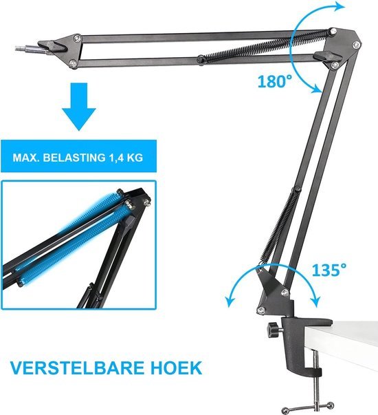USB condensatormicrofoon zwart voor streaming en podcasting