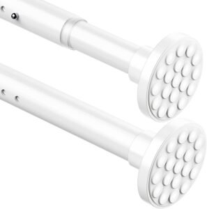 Telescopische Gordijnroede Wit – Gordijnstang Zonder Boren voor Badkamer en Slaapkamer – Kledingrail – 110-165 cm, Ø32 mm
