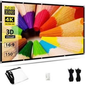 Projectiescherm 100 inch voor binnen en buiten, dubbelzijdig te gebruiken