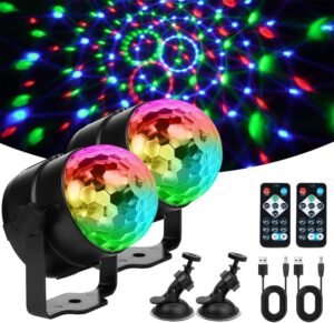 LED Lichteffecten met Afstandsbediening – Multikleurige Feestverlichting – Voor Verjaardagen en Evenementen – USB Voeding met Datakabel