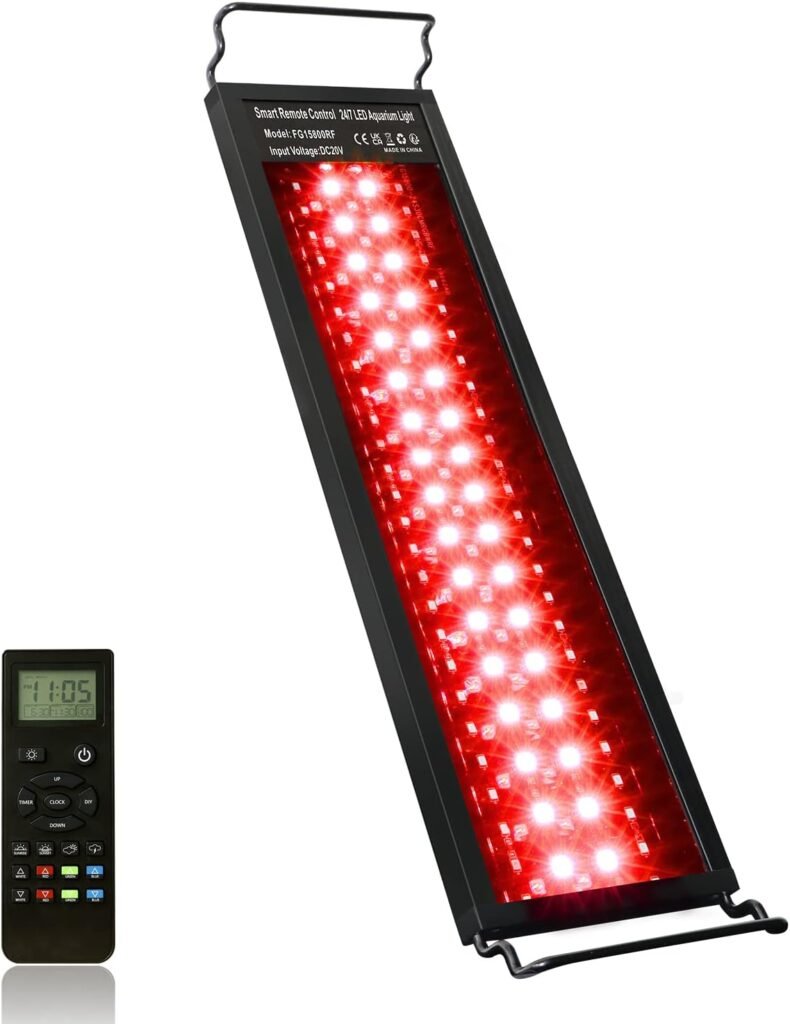 LED aquariumverlichting met afstandsbediening voor zoetwateraquaria, RGB, uittrekbaar, 45-60 cm