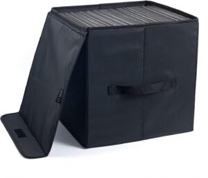 Vinyl platen opbergdoos voor 12 inch LP-platen, zwart, geschikt voor opslag tot 90 platen