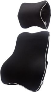 Rugsteunkussen Memory Foam – Ergonomisch Lendenkussen – Voor Kantoor en Thuis – Zwart