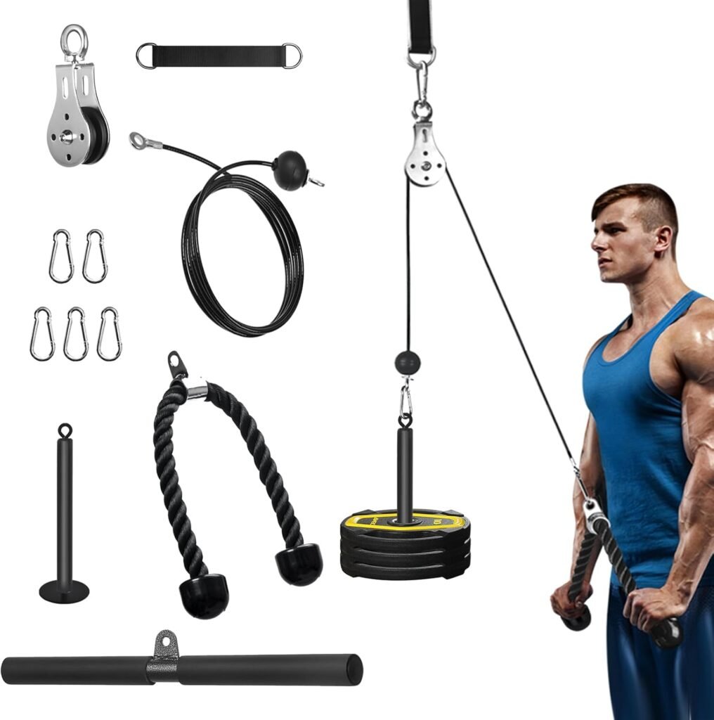 Fitness systeem voor krachttraining met pulldown- en extensionfuncties, compleet workoutapparaat voor thuisgebruik