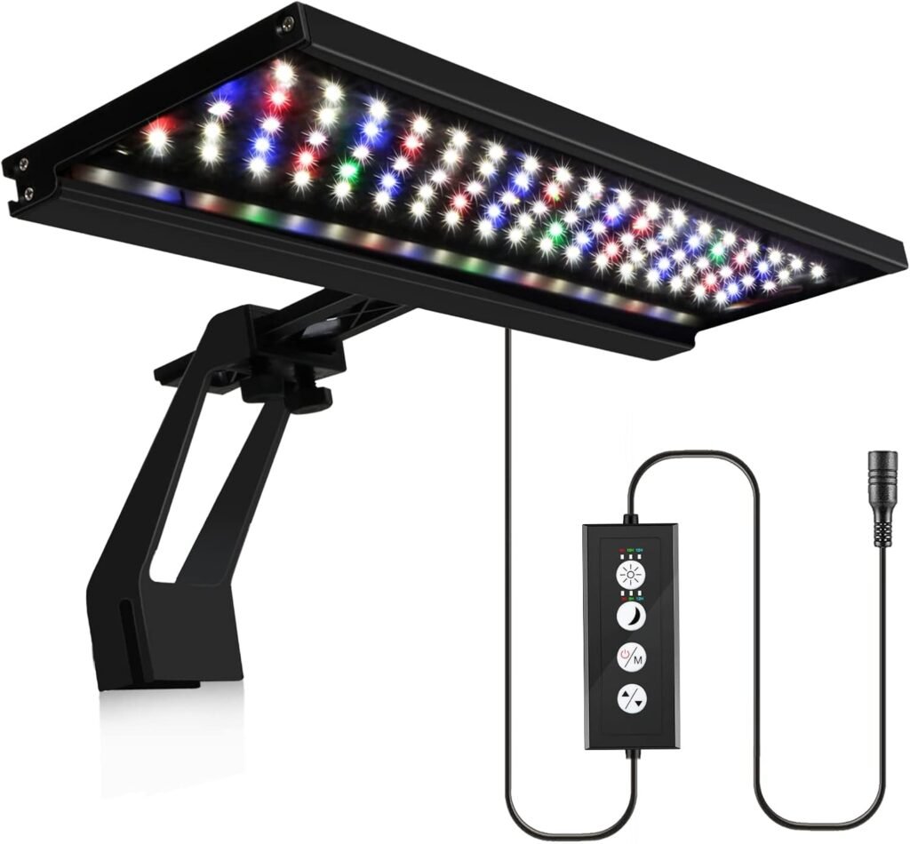 Aquarium LED-verlichting met instelbare helderheid, timer en 7 kleuren