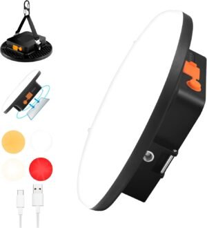 Oplaadbare campinglamp met 16500 mAh powerbank en haak