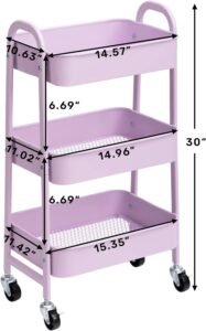 Opbergwagen Marineblauw – Rolwagen Organizer met Soepel Rollende Wielen – Draagbare Opbergruimte – Voor Keuken, Badkamer en Kantoor