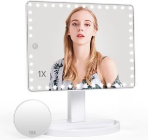 LED make-upspiegel met verlichting, touchbediening en verstelbare lampen