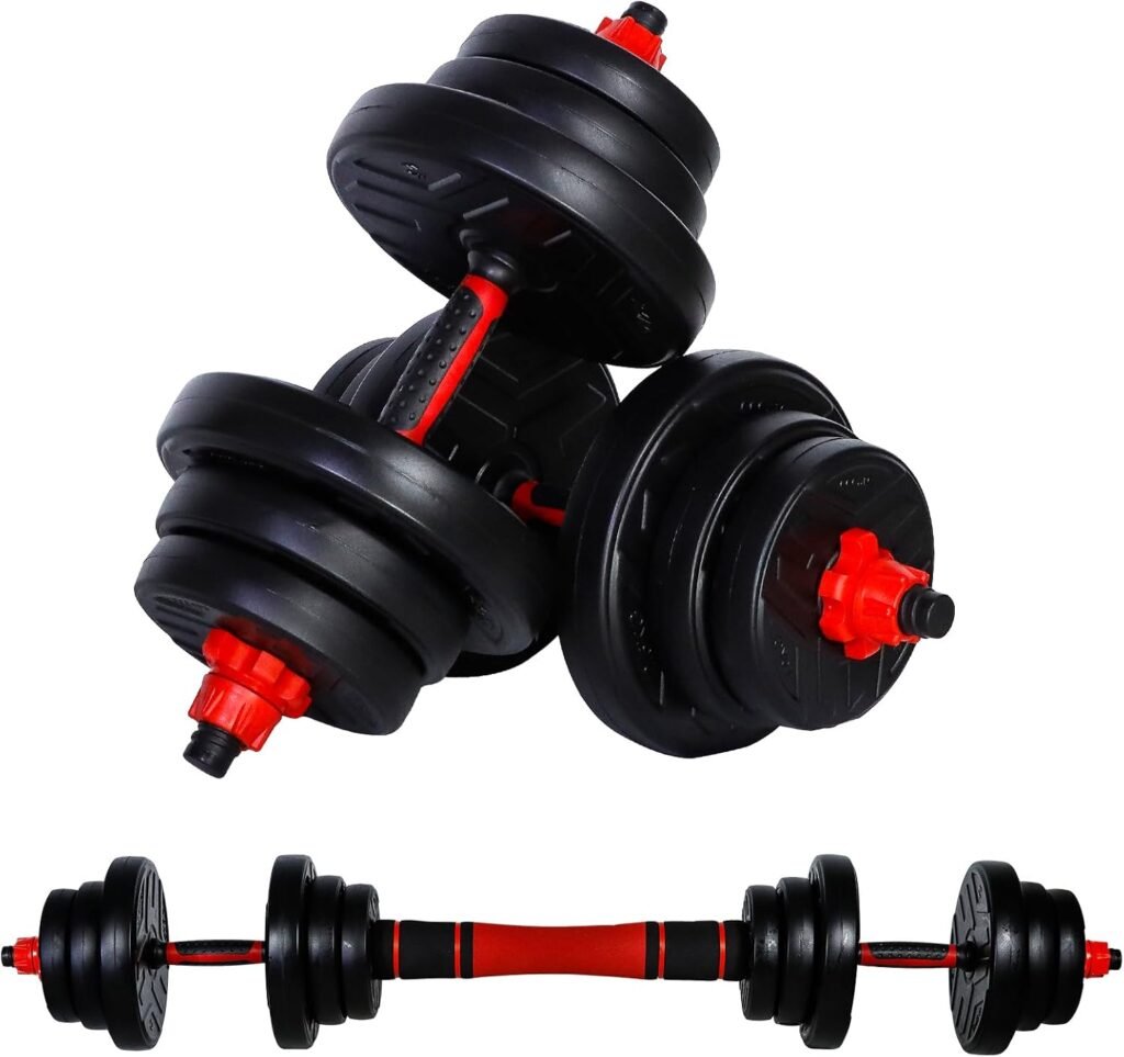 Verstelbare dumbbell set voor thuisfitness met ergonomische handgrepen en veiligheidssluitingen