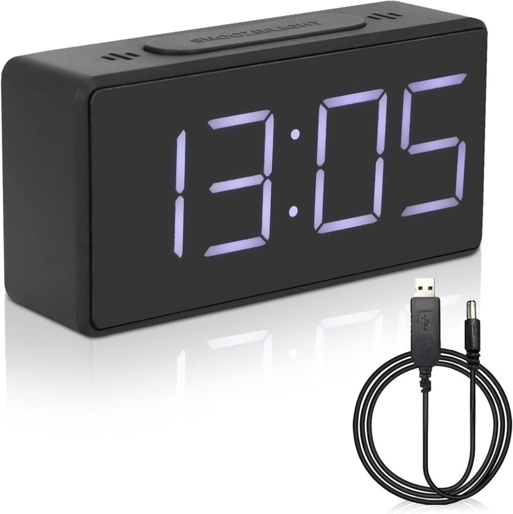 Digitale Wekker met LED Display - Elektronische Tafelklok met USB Oplaadpoort - Programmeerbare Wekfunctie - Temperatuur- en Datumweergave