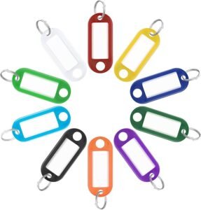 Sleutellabels met Beschermhoesjes – Sleutelidentifiers voor Georganiseerd Sleutelbeheer – Flexibele Sleutelhangers – Set met Hoesjes