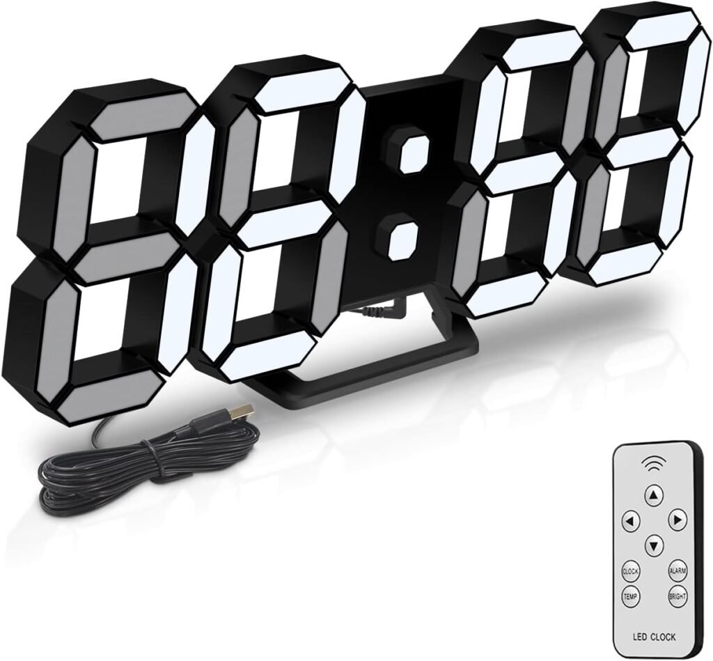 Digitale klok met LED-display en temperatuurweergave voor slaapkamer