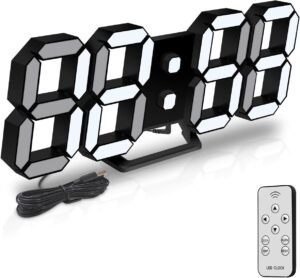 Digitale Klok met Temperatuurweergave – LED Display met Instelbare Helderheid – Afstandsbediening – Voor Slaapkamer