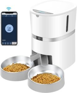 Automatische Voerbak Kat – Programmeerbare Voedingsdispenser – Geluidsarm Ontwerp – Eenvoudig Te Reinigen – Geschikt voor Diverse Voedselsoorten