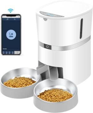 Automatische voerbak voor katten met programmeerbaar voedingsschema en dispenser
