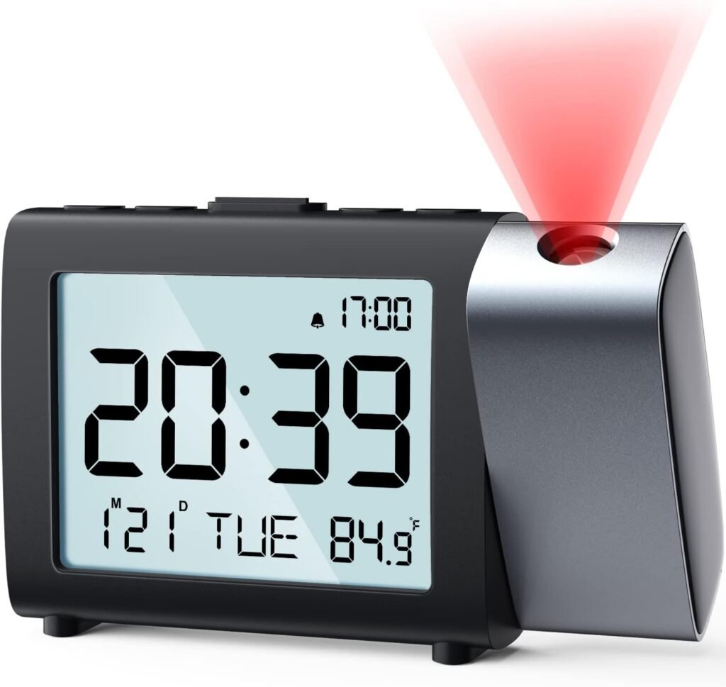 Digitale projectieklok met tijd- en temperatuurprojectie