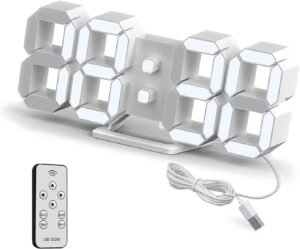 Digitale klok met temperatuurweergave en afstandsbediening, compact model met instelbare helderheid voor slaapkamer