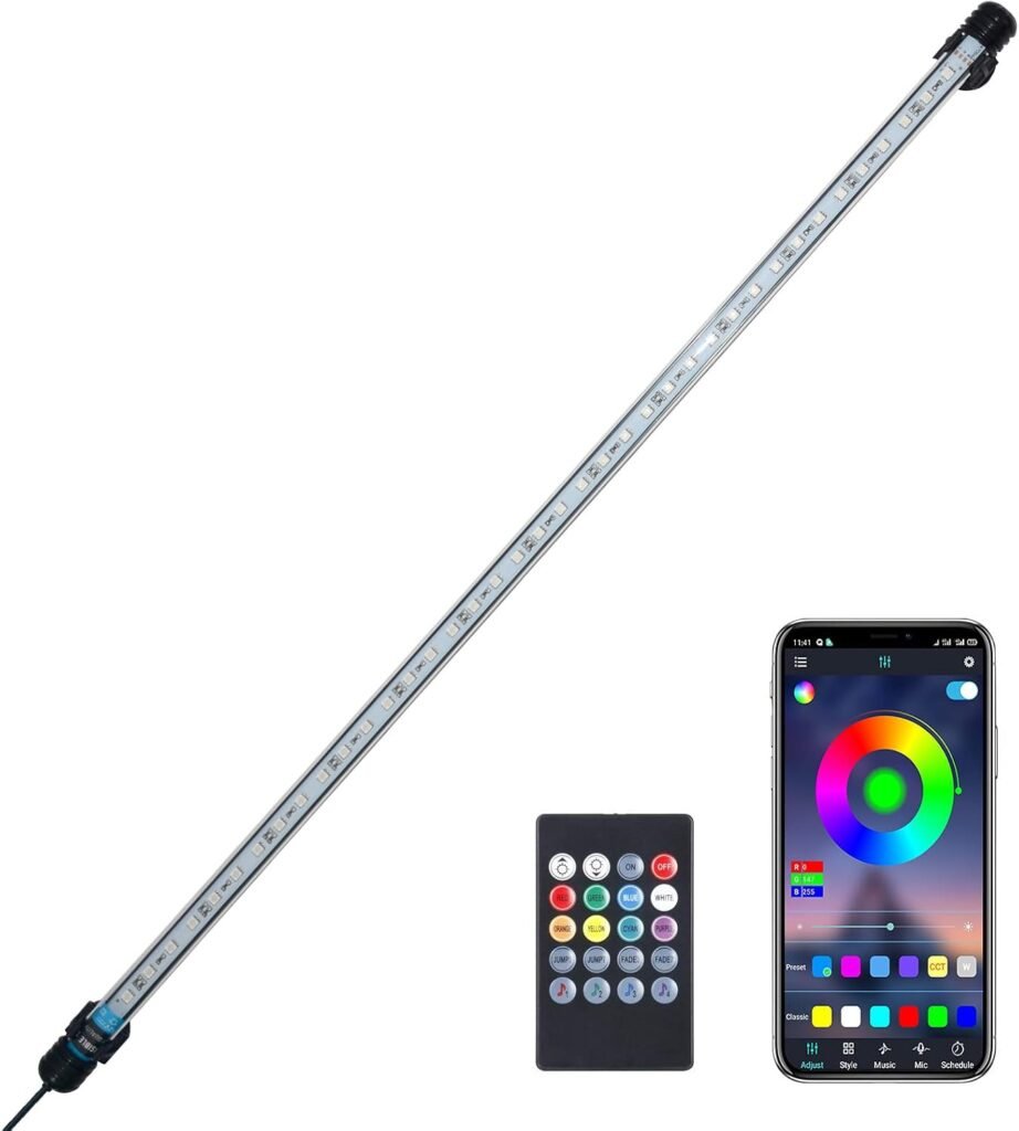 Aquariumverlichting set met multikleurige LED-verlichting en Bluetooth-bediening