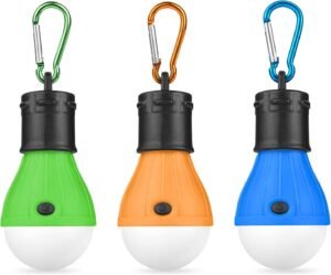 Set van 3 LED campinglampen met haak voor tent en noodverlichting