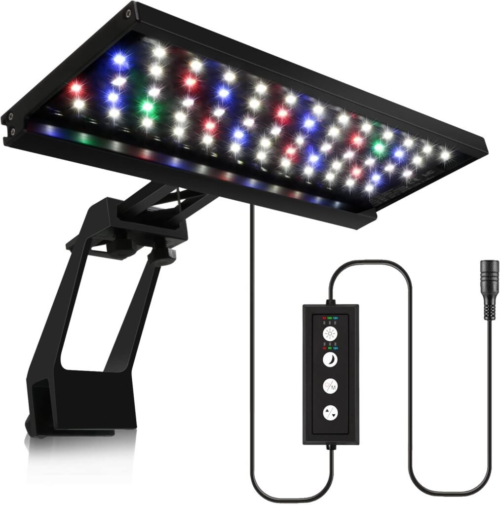 LED clipverlichting voor aquarium - dimbare 14W aquarium LED lamp met timer en 7 kleuren