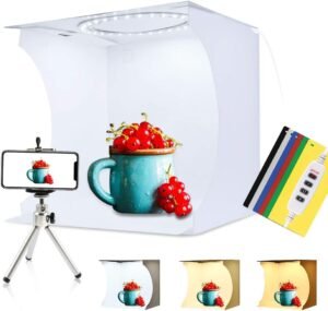 Fotografie lichtbox met LED-verlichting en achtergronden voor productfotografie