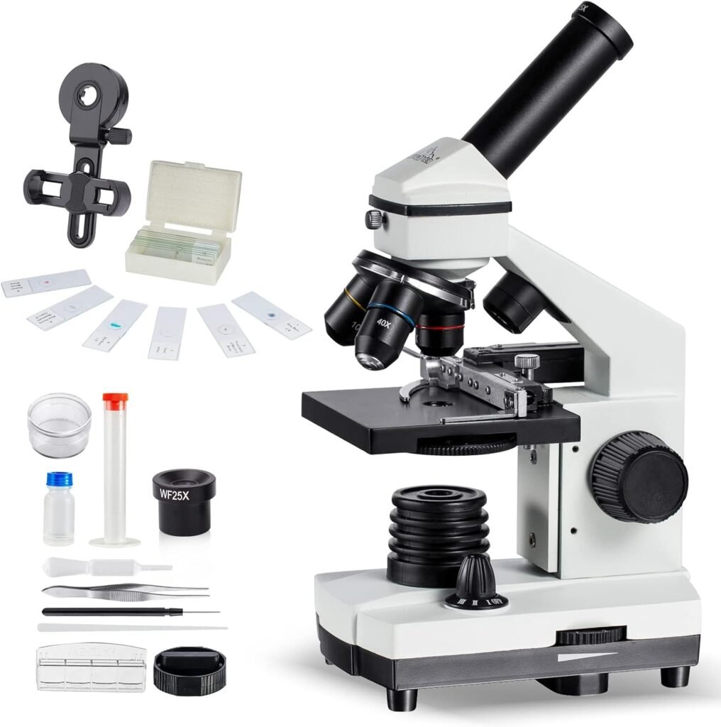 Microscoop 1000x voor studenten met voorbereide glaasjes kit voor biologie en onderwijs
