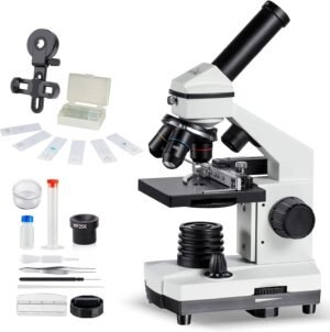 Microscoop 1000x voor studenten met voorbereide glaasjes kit voor biologie en onderwijs