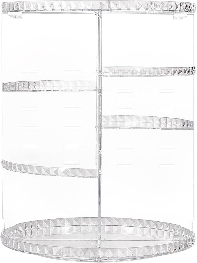 Transparante draaibare cosmetica organizer met roterende bodemplaat