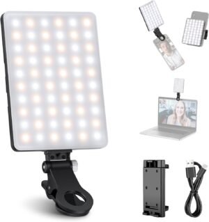 LED selfielamp met telefoonclip, oplaadbaar met 3 verlichtingsmodi